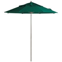 Grosfillex 98822031 Windmaster 9' Forest Green Fiberglass Umbrella with 1 1/2 inch Aluminum Pole