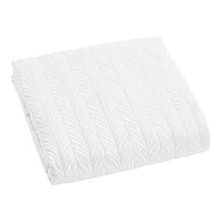 Berkshire Hospitality Flourish 108" x 94" King Size White 100% Polyester Botanical Leaf Quilt Coverlet - 4/Case