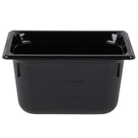 Vollrath 8046420 Super Pan® 1/4 Size Black Polycarbonate Food Pan - 6 inch Deep