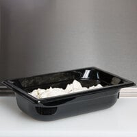 Vollrath 8042420 Super Pan® 1/4 Size Black Polycarbonate Food Pan - 2 1/2 inch Deep