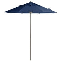 Grosfillex 98826031 Windmaster 9' Navy Fiberglass Umbrella with 1 1/2" Aluminum Pole