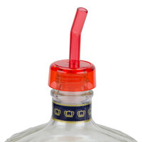 Tablecraft 1806 Red Liquor Pourer with Collar - 12/Pack