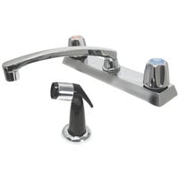 Advance Tabco K-58 Deck Mounted Faucet with 8 inch Swing Spout, 8 inch Centers, 2 GPM Aerator, Side Spray, and Canopy Handles