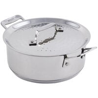 Bon Chef 60000HF Cucina 3 Qt. Hammered Finish Stainless Steel Casserole with Lid