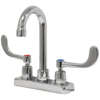 Advance Tabco K-56 Deck Mount 8 inch High Gooseneck Faucet with Wrist Handles and 4 inch Centers
