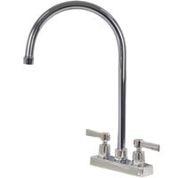 Advance Tabco K-55 Deck Mounted Faucet with 14 1/4 inch Gooseneck Nozzle, 4 inch Centers, 2 GPM Aerator, and Lever Handles