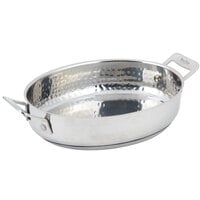 Bon Chef 60019HF Cucina 1.5 Qt. Hammered Finish Stainless Steel Oval Au Gratin