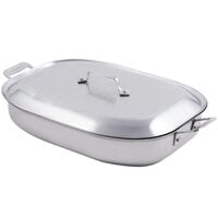 Bon Chef 60023CLD Cucina 5 Qt. Stainless Steel Roasting Pan with Lid - 14 7/8 inch x 11 inch x 2 7/8 inch
