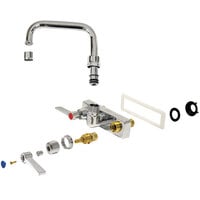 Advance Tabco K-123 Wall Mount Workboard Faucet with 6 inch Swing Spout, 1 GPM Aerator, 4 inch Centers, and Lever Handles
