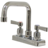 Advance Tabco K-124 Deck Mounted Faucet with 6 inch Extended D Nozzle, 4 inch Centers, 1 GPM Aerator, and Lever Handles