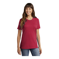 Port & Company LPC54 Women's Customizable Red Short Sleeve T-Shirt - Cotton - 3X