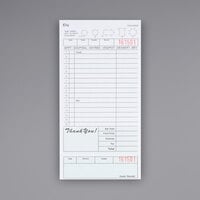 Choice 2 Part Segmented Green and White Carbonless Guest Check with Bottom Guest Receipt - 250/Pack