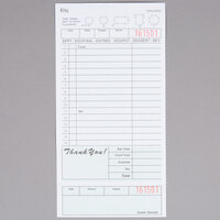 Choice 2 Part Segmented Green and White Carbonless Guest Check with Bottom Guest Receipt - 250/Pack