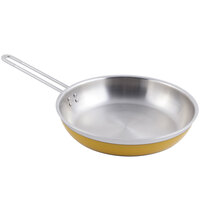 Bon Chef 60308 Classic Country French Collection 2 Qt. 12 oz. Yellow Saute Pan / Skillet with 1 Long Handle
