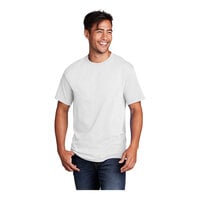 Port & Company PC54 Unisex Customizable White Short Sleeve T-Shirt - Cotton - 2X