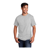 Port & Company PC54 Unisex Customizable Ash Short Sleeve T-Shirt - Cotton / Poly Blend - 2X