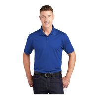 Sport-Tek ST650 Unisex Customizable True Royal Short Sleeve Moisture-Wicking Micro Pique Polo Shirt - Polyester - Large