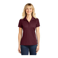 Sport-Tek LST650 Women's Customizable Maroon Short Sleeve Moisture-Wicking Micro Pique Polo Shirt - Polyester - 4X