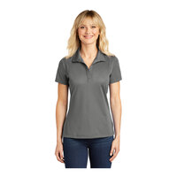 Sport-Tek LST650 Women's Customizable Gray Concrete Short Sleeve Moisture-Wicking Micro Pique Polo Shirt - Polyester - Small