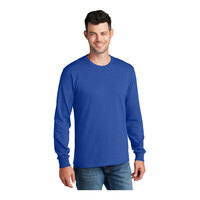 Port & Company PC54LS Unisex Customizable Royal Long Sleeve T-Shirt - Cotton - Medium
