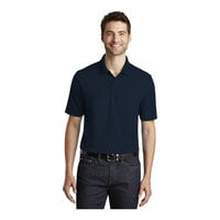 Port Authority K110 Dry Zone Unisex Customizable River Blue Navy Short Sleeve UV Moisture-Wicking Polo Shirt - Polyester