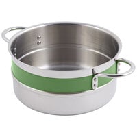 Bon Chef 62300NC Classic Country French Collection 2.3 Qt. Green Steam Table Pot with Riveted Handles