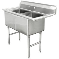 Advance Tabco FC-2-1824 Two Compartment Stainless Steel Commercial Sink - 41"