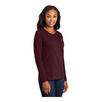 Port & Company LPC54LS Women's Customizable Athletic Maroon Long Sleeve T-Shirt - Cotton - 3X