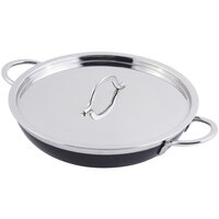 Bon Chef 60306 Classic Country French Collection 3 Qt. 4 oz. Black Saute Pan / Skillet with Cover and Double Handles