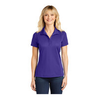 Sport-Tek LST650 Women's Customizable Purple Short Sleeve Moisture-Wicking Micro Pique Polo Shirt - Polyester - Small