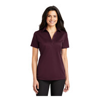 Port Authority L540 Women's Customizable Maroon Short Sleeve Moisture-Wicking Silk Touch Polo Shirt - Polyester - Small