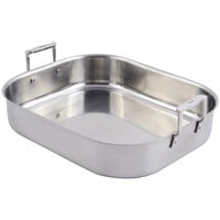 Bon Chef 60010 Cucina 10 Qt. Stainless Steel Roasting Pan - 16 3/4 inch x 14 inch x 3 1/2 inch