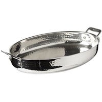 Bon Chef 60018HF Cucina 4 Qt. Hammered Finish Stainless Steel Oval Au Gratin