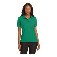 Port Authority L500 Women's Customizable Kelly Green Short Sleeve Silk Touch Pique Polo Shirt - Poly / Cotton Blend - 2X