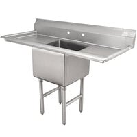 Advance Tabco FC-1-2424-24RL One Compartment Stainless Steel Commercial Sink with Two Drainboards - 72"