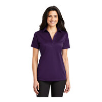 Port Authority L540 Women's Customizable Bright Purple Short Sleeve Moisture-Wicking Silk Touch Polo Shirt - Polyester - Medium