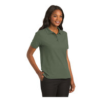 Port Authority L500 Women's Customizable Clover Green Short Sleeve Silk Touch Pique Polo Shirt - Poly / Cotton Blend - Medium