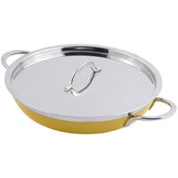 Bon Chef 60306 Classic Country French Collection 3 Qt. 4 oz. Yellow Saute Pan / Skillet with Cover and Double Handles