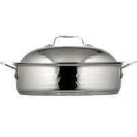 Bon Chef 60001 Cucina 4 Qt. Hammered Finish Stainless Steel Saute Use Pan with Lid