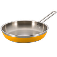 Bon Chef 60309 Classic Country French Collection 3 Qt. 4 oz. Yellow Saute Pan / Skillet with 1 Long Handle