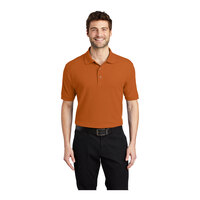 Port Authority K500 Unisex Customizable Texas Orange Short Sleeve Silk Touch Pique Polo Shirt - Poly / Cotton Blend - 5X