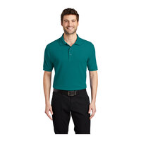Port Authority K500 Unisex Customizable Teal Green Short Sleeve Silk Touch Pique Polo Shirt - Poly / Cotton Blend - 5X
