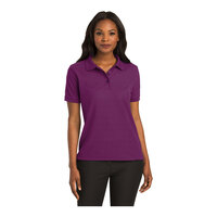 Port Authority L500 Women's Customizable Deep Berry Short Sleeve Silk Touch Pique Polo Shirt - Poly / Cotton Blend - 4X
