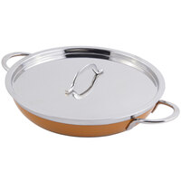 Bon Chef 60304 Classic Country French Collection 1 Qt. 20 oz. Orange Saute Pan / Skillet with Cover and Double Handles