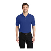 Port Authority K500 Unisex Customizable Royal Short Sleeve Silk Touch Pique Polo Shirt - Poly / Cotton Blend - 6X