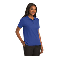 Port Authority L500 Women's Customizable Royal Short Sleeve Silk Touch Pique Polo Shirt - Poly / Cotton Blend - 3X