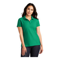 Port Authority L100 Women's Customizable Bright Kelly Green Short Sleeve Pique Polo Shirt - Cotton / Poly Blend - Large