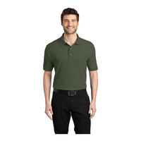 Port Authority K500 Unisex Customizable Clover Green Short Sleeve Silk Touch Pique Polo Shirt - Poly / Cotton Blend - 2X