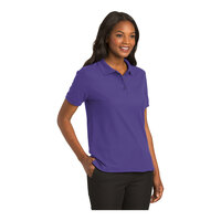 Port Authority L500 Women's Customizable Purple Short Sleeve Silk Touch Pique Polo Shirt - Poly / Cotton Blend - 4X
