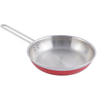 Bon Chef 60308 Classic Country French Collection 2 Qt. 12 oz. Red Saute Pan / Skillet with 1 Long Handle